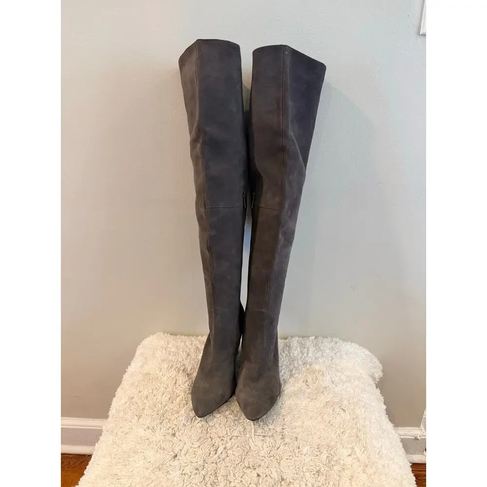 Vince Camuto Tall Over-the-Knee Suede Boots in Gray Size 11